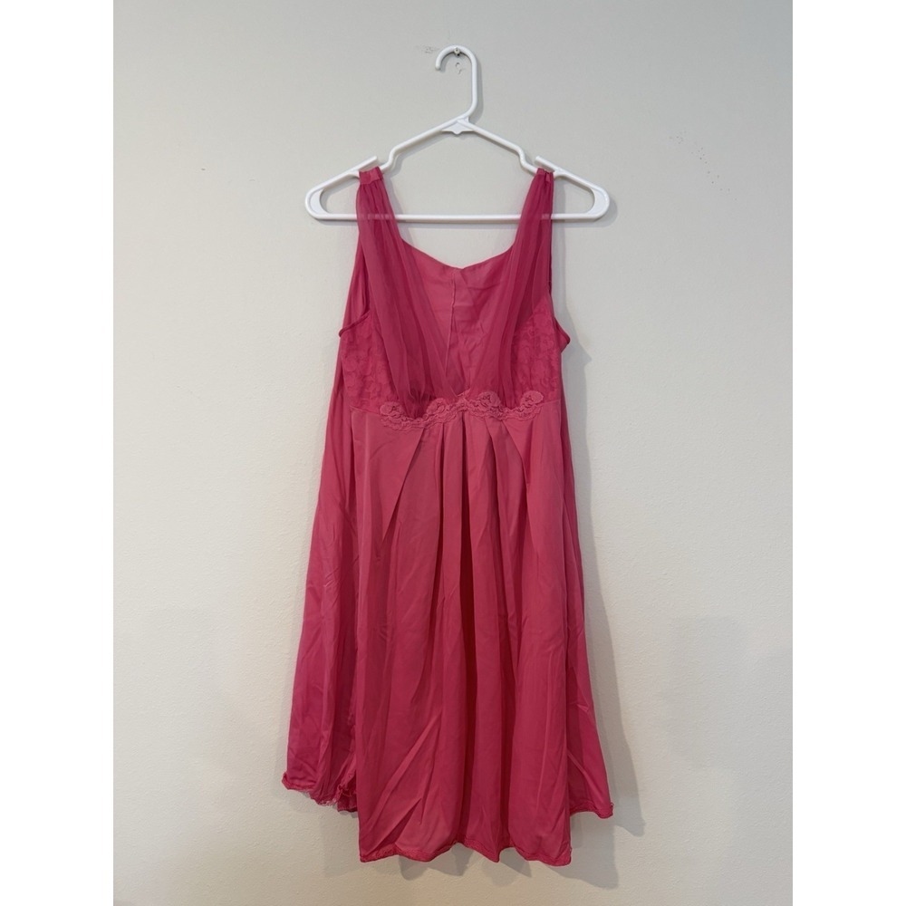 Silk And Lace Lingerie Pink Slip Dress Size Large